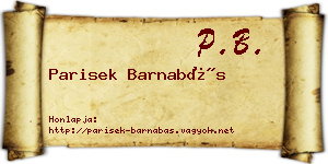 Parisek Barnabás névjegykártya